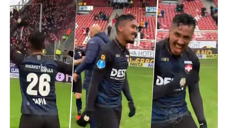 Orgullo: Tapia tuvo otra gran actuación y celebró con los fanáticos del Willem II una nueva victoria