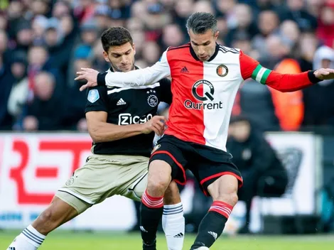 Magallán sale mal: Van Persie volvió loco al defensor en la victoria del Feyenoord por 6-2 en el clásico ante Ajax