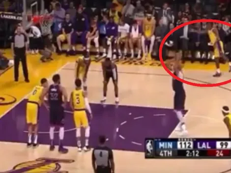 Rajon Rondo de los Lakers le lanza una toalla a un rival para distraerlo