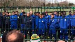 La charla del capitán del Nantes.