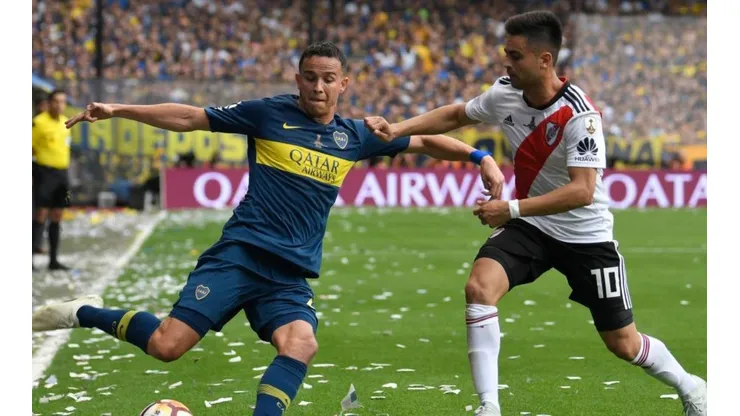 Jara y el Pity, en el último partido del lateral en La Bombonera.