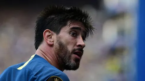 Pablo Pérez con la camiseta de Boca.