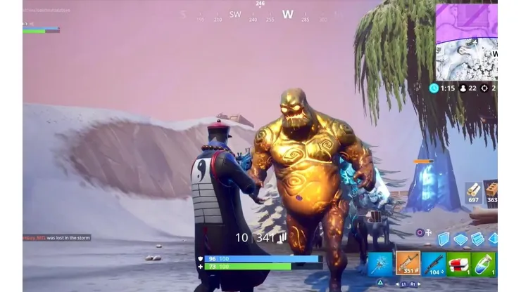 Como destruir brutos de hielo dorados en Fortnite