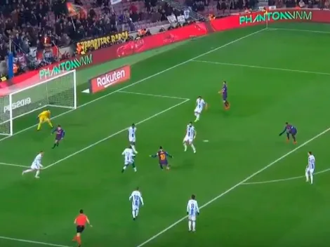 Messi hizo una doble pared con Jordi Alba y metió un golazo para el tercero del Barça