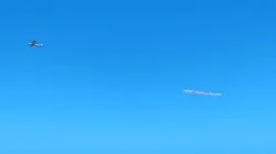 Foto del avión de los hinchas de River.