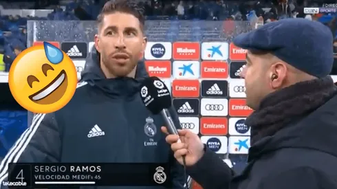 Foto de Sergio Ramos en plena entrevista.