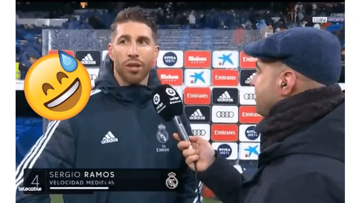 Foto de Sergio Ramos en plena entrevista.