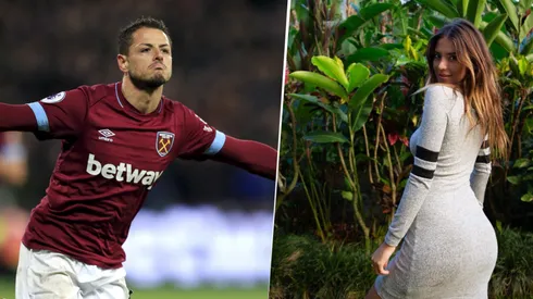 Foto de Javier Hernández y su pareja.