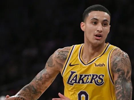 Kyle Kuzma de los Lakers twitteó en el entretiempo de un juego y no le gustó a los fanáticos