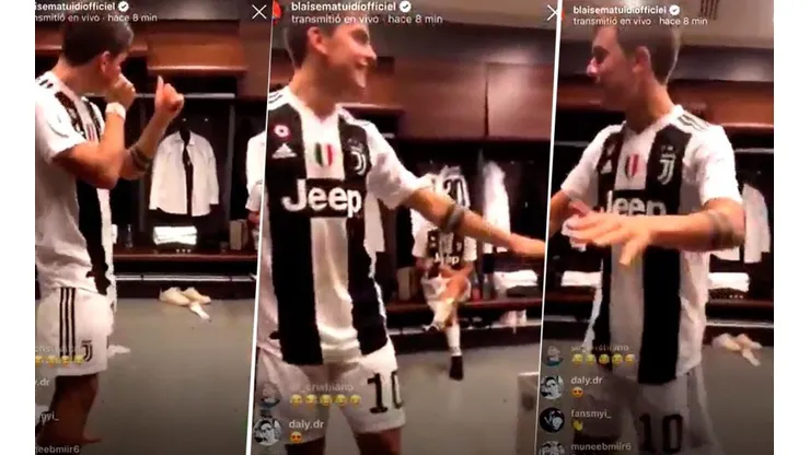 Dybala ganó y bailó en el vestuario.
