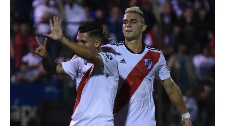 Juan Fernando Quintero celebra su gol.
