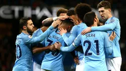 Todo Manchester City celebra el triunfo.