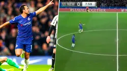 La asistencia sin ver de 60 metros que David Luiz le dio a Pedro