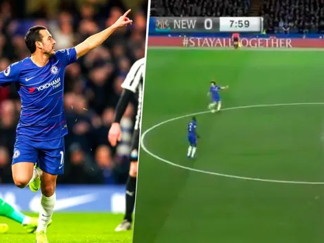 La asistencia sin ver de 60 metros que David Luiz le dio a Pedro