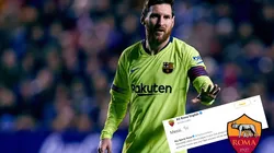 El guiño de la Roma a Messi del que habla todo Twitter