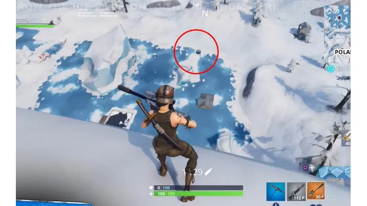 Desliza más de 150m un disco de hielo de un solo lanzamiento en Fortnite