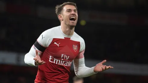 Ramsey celebrando su último gol con el Arsenal.