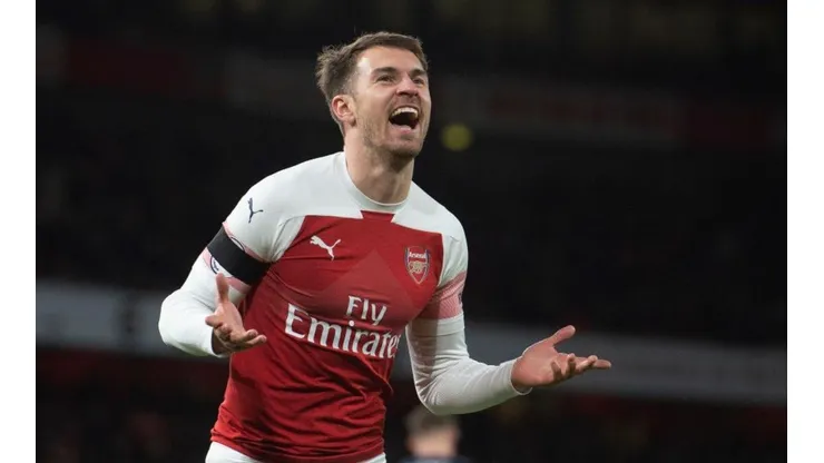 Ramsey celebrando su último gol con el Arsenal.