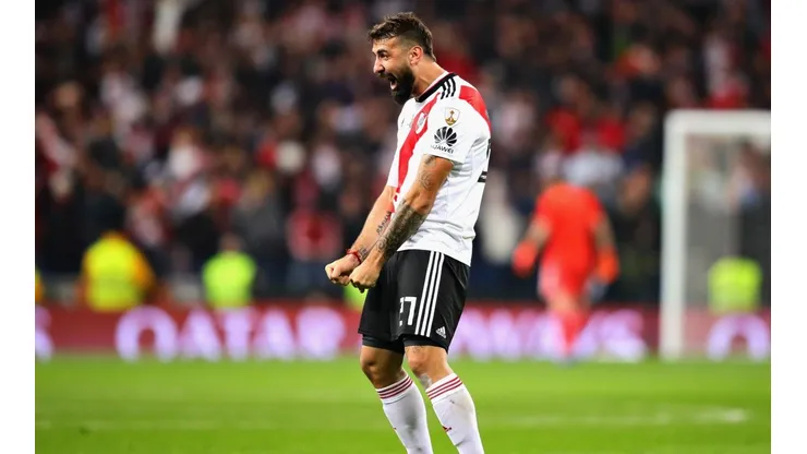 Lucas Pratto festeja su gol ante Boca