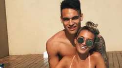 Foto de Lautaro Martínez junto a su novia.