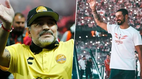 Diego se sacó la camiseta para mandarle su apoyo al exRiver.