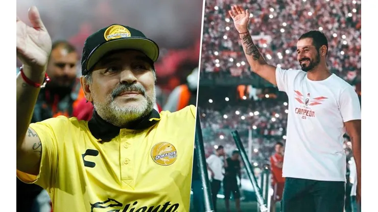 Diego se sacó la camiseta para mandarle su apoyo al exRiver.
