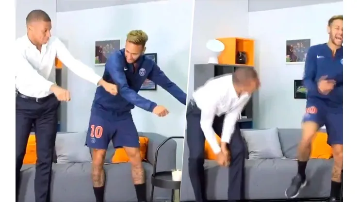 Neymar le quiso enseñar un famoso baile del Fortnite a Mbappé pero el francés no entendió nada