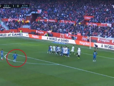 Tiro libre exquisito y sin carrera de Griezmann para calmar al Cholo