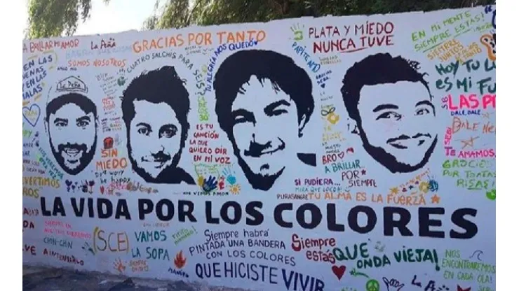 El mural a los jóvenes en la ciudad de Rawson.