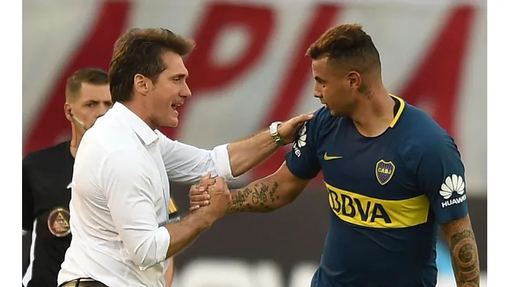 Cardona y Guillermo en el Superclásico de 2017.