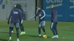 Messi dejó sus vacaciones y volvió al Barcelona con un caño