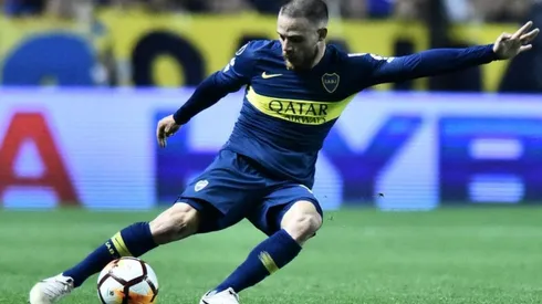 Nandez en el partido ante Palmeiras.
