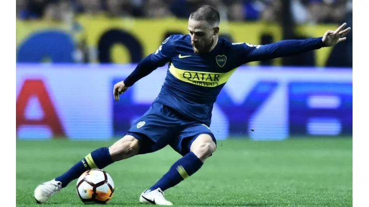 Nandez en el partido ante Palmeiras.