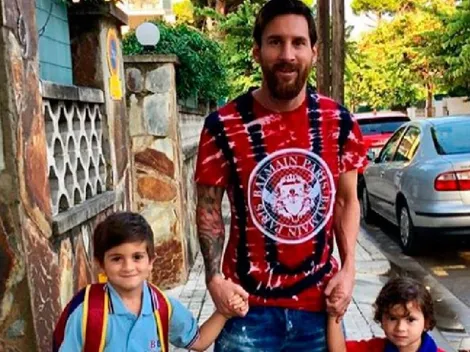 Messi publicó una foto de su hijo Thiago con la camiseta de su equipo favorito