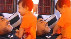 Diego jugando junto a su nieto.