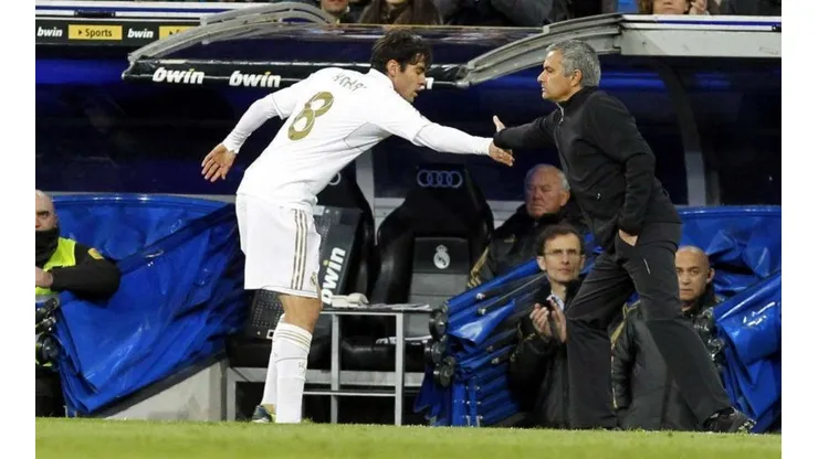 Kaká y Mourinho en Real Madrid.