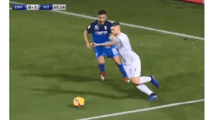 Icardi buscó a asistir a Lautaro Martínez ¡con una rabona!