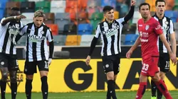 Udinese celebra el gol de Pussetto.