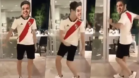 Viral: el video un hincha de River bailando como loco con la careta de Gallardo