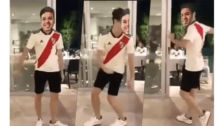 Viral: el video un hincha de River bailando como loco con la careta de Gallardo
