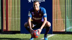 A Murillo no le fue sencillo controlar el balón sobre el césped del Camp Nou