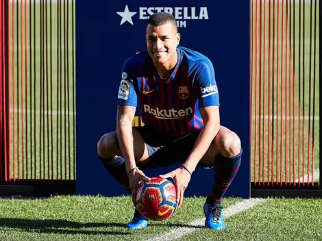 A Murillo no le fue sencillo controlar el balón sobre el césped del Camp Nou