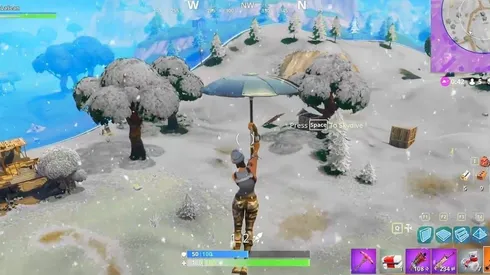 El mapa de Fortnite se cubrió de nieve durante Navidad