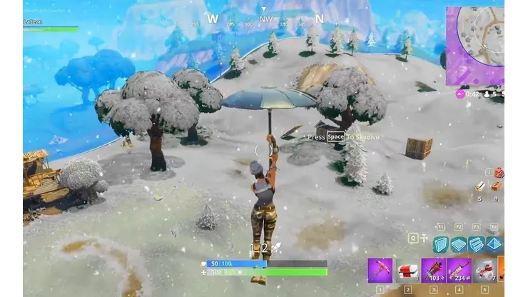 El mapa de Fortnite se cubrió de nieve durante Navidad