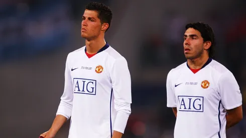 Cristiano y Tevez, como compañeros en el Manchester United