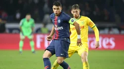 Thiago Silva en el duelo ante Nantes.