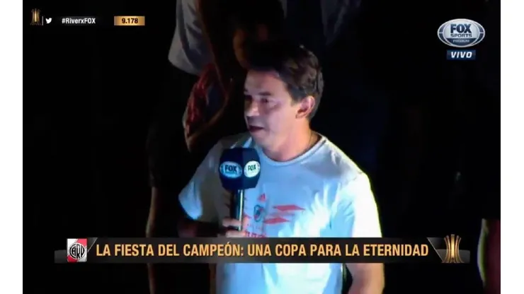 Gallardo habló para todo El Monumental.