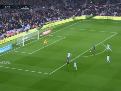 A Messi lo dejaron mano a mano y definió con mucha tranquilidad