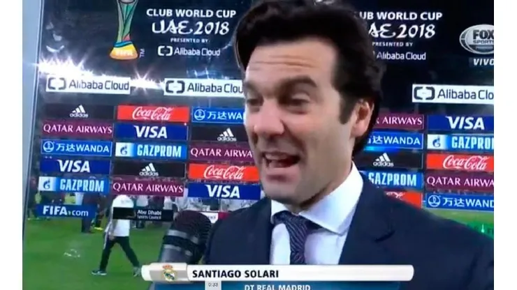 Solari tras el final del partido.