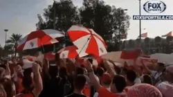 La hinchada de River en el banderazo.
